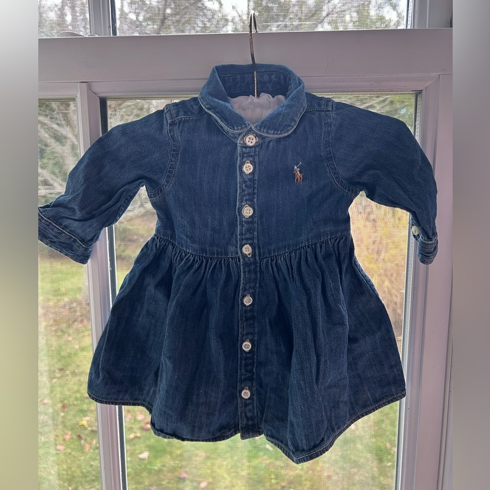 Ralph Lauren Blue Denim Infant Dress 0-3 months 100% cotton